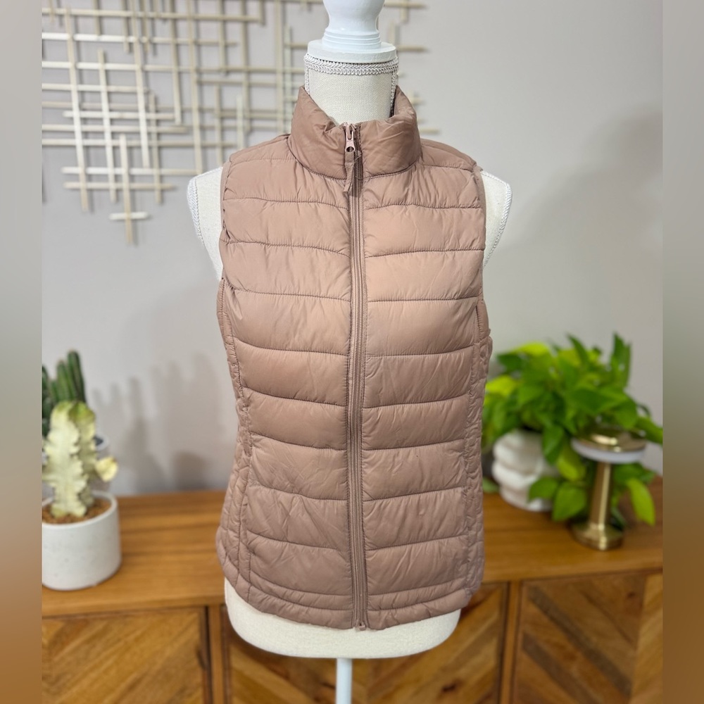 Tan Love Tree M ultra lightweight Puffer Vest Packable